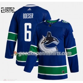 Vancouver Canucks Brock Boeser 6 Adidas 2019-2020 Blauw Authentic Shirt - Kinderen